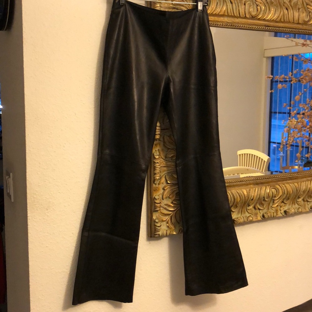 Leather pants in black by John Carlisle size 6